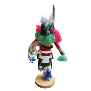 Katsina Kachina Doll Navajo Carved Native American Vtg Signed corn dancer